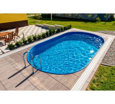 Ibiza Metalen zwembad Ovaal 800 x 416 x 150 (incl. uitsparingen voor skimmer/inspuiter)