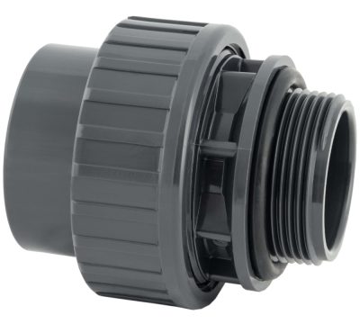 Koppeling met O-ring 50mm x 1 1/2" buitendraad 10bar - grijs